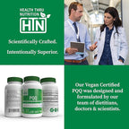 Health Thru Nutrition PQQ 40mg 30 Servings Pyrroloquinoline Quinone as PureQQ | Promotes Mitochondrial Biogenesis | Certified Vegan | Non-GMO Gluten Soy Free Capsules| Clean Label PQQ Supplement