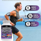 NEW AGE Magnesium Supplement -Powerful Glycinate Citrate Malate Oxide Taurate Aspartate Gluconate Orotate & Mag Chloride Manganese Bone Health and Bone Strength, Joint Support- 270 Count