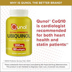 Qunol 200mg Ubiquinol, Powerful Antioxidant for Heart and Vascular Health, Essential for energy production, Natural Supplement Active Form of CoQ10, 60 Count
