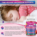 Kids Magnesium Gummies, Magnesium Glycinate Gummies for Kids & Adults with L-Theanine, Chamomile, Licorice, Vitamin D, B6 for Sleep, Relaxation, Brain & Muscle, Sugar Free Raspberry 60ct