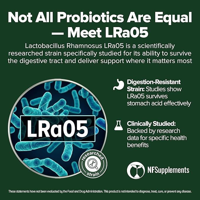 Lactobacillus Rhamnosus Probiotic 240 Tablets (4 Month Supply) – Researched Strain LRa05 – 3 Billion CFU – Digestive Health & Microbiome Support – GMP Certified (240, Lactobacillus Rhamnosus)