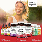 Wild & Organic Tart Cherry Extract Capsules 600 mg - Uric Acid Support - Tart Cherry Supplement - Prunus Cerasus Fruit Powder - 180 Days of Supply - Vegan, No Fillers, Non-GMO - 180 Count