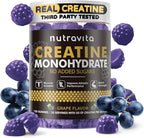 Nutravita Creatine Monohydrate Gummies for Men & Women-5g of Creatine Monohydrate per Serving - Sugar Free,Vegan, Grapes Flavor, 120 Count