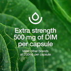 DIM Supplement 500mg - Diindolylmethane for Estrogen Metabolism, Hormonal Health, Acne & Antioxidant Support – Vegan, Non GMO, Gluten-free - 90 Capsules