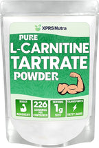 XPRS Nutra L Carnitine L Tartrate Powder - Premium Pure L Carnitine Tartrate - L-Carnitine - Vegan Friendly Bulk L Carnitine Powder - Amino Acid Supplement (8 Ounce)