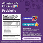 Physician's CHOICE Probiotics for Kids - 7 Diverse Strains, Organic Prebiotics, Vitamins & Minerals - Clinically Studied L. Rhamnosus - Immune & Digestive Support - No Sugar or Artificial Dyes - 60ct