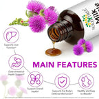 Milk Thistle Liquid Drops,Milk Thistle Supplement for Liver Wellness,Digestive Health,Liquid Pure Vegan Milk Thistle Extract 600 mg per Serving,Sugar & Alcohol-Free,Non-GMO, 2.02 Fl Oz