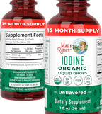 MaryRuth Organics Iodine Liquid Drops | Potassium Iodide | 1 Year Supply | 450 Servings | Thyroid Health | USDA Organic| Vegan | Non-GMO | Gluten Free | 1 Fl Oz