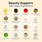 My Vida Origins Hair Skin and Nails | Thicker Hair, Stronger Nails, Vibrant Skin | Supports Natural Beauty | Zinc, Biotin, Vitamin E | Vegan 120 Capsules 1 Month Supply