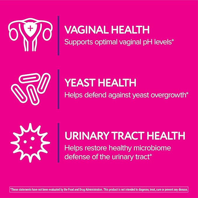 Florajen Women’s Triple-Action Probiotic, Prebiotic + Probiotic + Cranberry for Vaginal, Digestive, & Immune Support - Fast-Acting - Clinically-Studied - Gluten-Free & Vegan - 30-Count