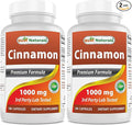 Best Naturals Cinnamon 2000 mg Equivalent with Chromium 400 mcg per Serving - Metabolism Support - 180 Capsules (Pack of 2)