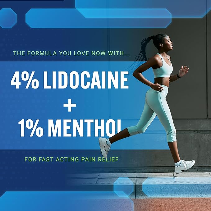 Blue Stop Max Lidocaine Roll On Maximum Strength- 4% Lidocaine with 1% Menthol for Knee, Neck, & Lower Back, Nerve Discomfort - MSM, Glucosamine Formula for Joint Health