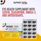 Nutrof Total Capsules – Eye Health Supplement with Lutein, Zeaxanthin, Omega 3, and Antioxidants | Essential Nutrients for Optimal Eye Health | Pack of 30 Capsules (1 Capsule per Day - 1-Month Supply)