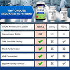 aSquared Nutrition CoQ10 (400mg Max Strength, 200 Capsules) - High Absorption Vegan Coenzyme Q10 Powder - Ubiquinone Supplement Pills, Extra Antioxidant CO Q-10 Enzyme Vitamin Tablets, Coq 10 400 mg