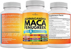 NEW AGE Ashwagandha Maca Root Fenugreek Supplement with Tongkat Ali Ginseng - Support Health - Made in USA - 120 Count
