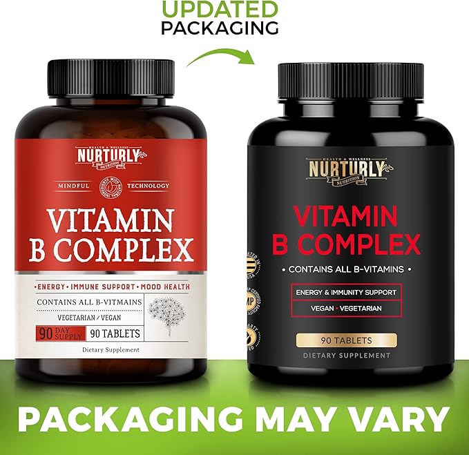Vitamin B Complex - Contains All Essential B Vitamins - B1, B2, B3, B5, B6, B7, B9, B12 and Biotin - Super B Complex Vitamins for Energy, Immunity and Mood Support - 90 Tablets