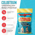 BodyBoost Whole Colostrum, 100% Bovine Colostrum Powder, Immune Booster with Immunoglobulin & Lactoferrin, Grass Fed Colostrum for Gut Health, 16 oz