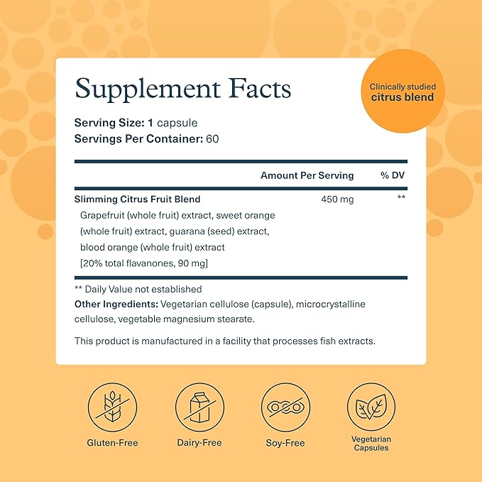 Youtheory Slimming Citrus Fruit - Vegan Health Supplement with Chromium - Supports Overall Wellness* - Dairy, Soy & Gluten Free - 60 Vegetarian Capsules (Pack of 2)