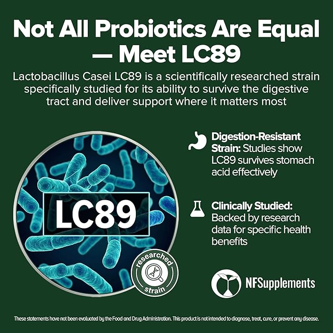 Lactobacillus Casei Probiotic 240 Tablets (4 Month Supply) - 3 Billion CFU - Studied Strain LC89 - Digestive Health & Bowel Support - GMP Certified (240, Lactobacillus Casei)