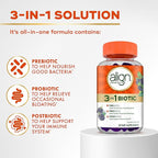 Align Probiotic,3-in-1 Biotic Gummies,Pre + Pro + Postbiotic,#1 Doctor Recommended-Probiotic Brand‡,Helps Relieve Occasional Bloating*,BlackBerry Flavor,50 Gummies,(Pack of 2)