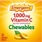 Emergen-C Chewable Vitamin C 1000mg, With B Vitamins And Antioxidants Tablet (40 Count, Orange Blast Flavor), Dietary Supplement