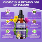 Liver Cleanse Detox & Care Liquid Drops - 24-in-1 Milk Thistle Supplement 5000mg Eq. with Artichoke, Dandelion & Chanca Piedra - Vegan Liver Support for Women & Men - Alcohol Free, 2 Fl Oz