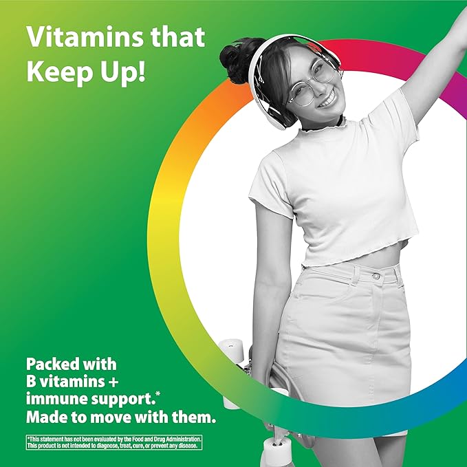 Rainbow Light Teen Multivitamin | 45 Caplets | for Boys and Girls | with DermaComplex, Real Food Nutrients & Iron | Probiotics & Enzymes | Energy, Bone & Immune Support