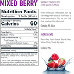 Isopure Zero Carb 100% Pure Whey Isolate Unflavored Protein Powder 3 Lbs + 1 Bottle of Clear Protein Water with Electrolytes, 15g Whey Protein Isolate, Zero Sugar, Mixed Berry, 20 fl oz Bottle