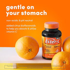 American Health Ester-C with Citrus Bioflavonoids Capsules - Gentle On Stomach, Non-Acidic Vitamin C - 500 mg, 60 Servings, 120 Count