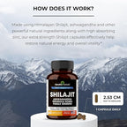 Shilajit Pure Himalayan for Men & Women | 120 Capsules with Ashwagandha | High Potency and Energy Supplement | Better Absorption than Gummies | For Extra Power and Stamina | Combo with Sea Moss