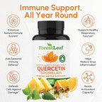 ForestLeaf Quercetin with Bromelain - 1350mg Blend with Vitamin C & Stinging Nettle, Advanced Quercetin 500mg Supplement, Non-GMO Gluten Free, Natural Immune & Respiratory Function 180 Veggie Capsules
