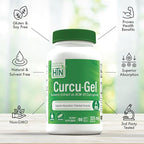 Health Thru Nutrition Curcu-Gel Turmeric Curcumin Complex BCM-95 Softgels, 325mg (Pack of 60)