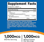 Nutricost Methylated Vitamin B12 + Folate Supplement (2,000 mcg) 120 Capsules - 1,000 mcg of Vitamin B12 + 1,000 mcg of Methyl Folate, Gluten-Free, 60 Servings