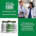 Health Thru Nutrition Alpha Lipoic Acid 600mg 60 Servings | Certified Vegan | Universal Antioxidant | Non-GMO, 3rd Party Tested, Hypoallergenic, Gluten Free, Soy Free ALA Capsules