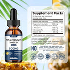 Triple Magnesium Complex Supplement-Magnesium Glycinate, Citrate, Malate Liquid Drops 500mg with Ashwagandha, L-Theanine, Vitamin B6 for Calm, Stress Relief, Sleep, Muscle Support-Pineapple Flavor