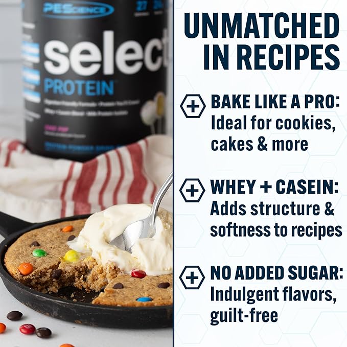 PEScience Select Protein Powder, Whey and Casein Blend, Lean Protein Powder for Women and Men, Low Calorie, Low Carb, Keto Friendly, Gluten Free, Cake Pop - 27 Servings