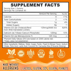 OH MY CHEWY Center-Filled Vitamin D3 K2 & Calcium Gummies - Supplement for Healthy Teeth, Bone & Energy - 5000 IU D3, 120 mcg K2(MK-7), 120 mg CA - Vegan & Non-GMO - 60 Count