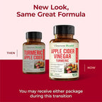 Organic Apple Cider Vinegar with Turmeric Curcumin Supplement & Ginger for Digestive Health, Metabolism, Energy & Joint Support – Organic Turmeric & Apple Cider Vinegar Capsules – 180 Vegan Capsules