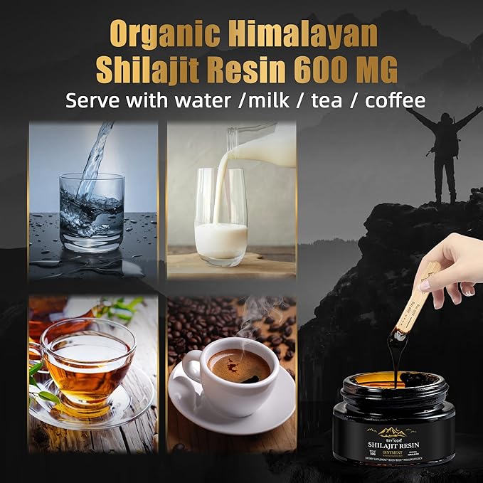 Himalayan Pure Shilajit Resin 600mg 50 Servings with Fulvic Acid & 85+ Trace Minerals Vegan Non-GMO Energy Supplement for Men & Women Ancient Ayurvedic Formula