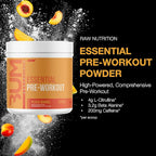 RAW Nutrition - Essential Pre - Chris Bumstead Pre Workout Formula, Sports Nutrition Pre-Workout Powders | Men & Womens Drink, Energy Powder for Working Out (Peach Mango)