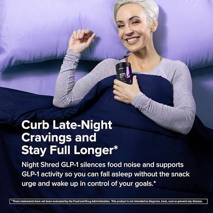 InnoSupps Night Shred GLP-1 - Nighttime Metabolic + Sleep Support* - Akkermansia + Ashwagandha - 60 Capsules. 30 Servings.