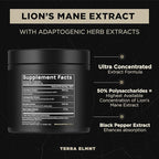 16x Strength Lions Mane Supplement Capsules Super Nootropic w. Ashwagandha & Rhodiola - Highest Potency 16:1 Lion's Mane Mushroom Extract 50% Polysaccharides Brain Supplements for Memory and Focus