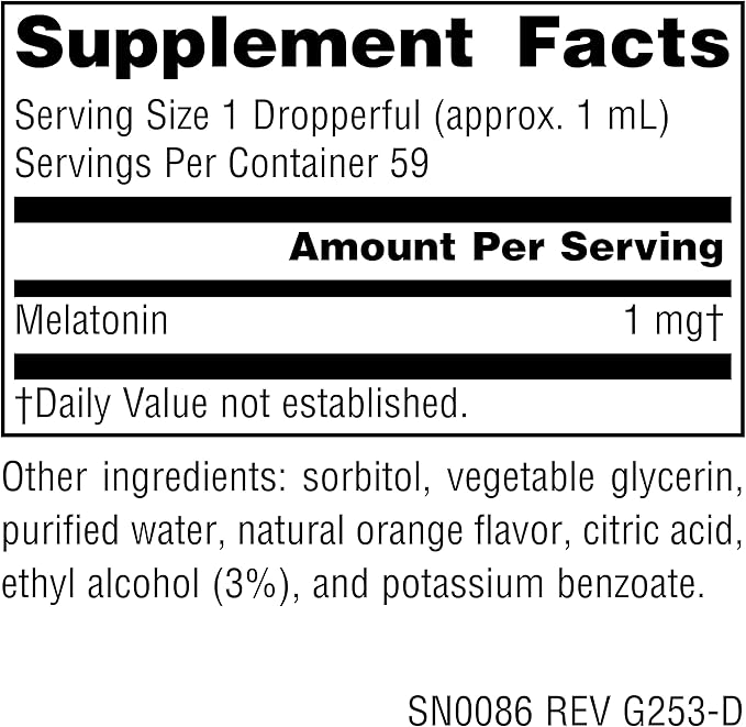 Source Naturals Melatonin* - 1 mg, 2 Fluid oz