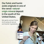 Fulvic Humic Acid 75 + Trace Minerals Liquid Supplement - Plant Derived in USA - Fulvic Acid Minerals Concentrate for Energy, Gut Health and Hydration- 1 gram per Serving - 2 oz.