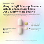 CleanHealthLab L-Methylfolate 15mg, 5-MTHF Active Folate - Maximum Potency Methylated Vitamin B9 Supplement - Support for Brain Health, Energy, Nerves, and Methylation with No Fillers (90 Count)