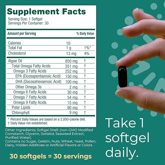 Iwi Omega-3, 30 Softgels (30 Servings), Vegan Plant-Based Algae Omega 3 with EPA + DHA, Whole-Body Support Dietary Supplement, Krill & Fish Oil Alternative, No Fishy Aftertaste
