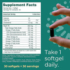 Iwi Omega-3, 30 Softgels (30 Servings), Vegan Plant-Based Algae Omega 3 with EPA + DHA, Whole-Body Support Dietary Supplement, Krill & Fish Oil Alternative, No Fishy Aftertaste