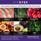 Viteyes Vision for Ages 50 Plus for Eye Health, Vision Support, Aging Eyes, Lutein, Zeaxanthin, Omega-3, Zinc, Vitamin C, Vitamins D, Vitamins E, Eye Doctor Trusted, Manufactured in The USA, 90 Ct