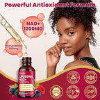 Liposomal NAD Supplement - 1200mg NAD+ Liquid Drops for Women & Men with Resveratrol, Black Pepper Extract - Support Anti-Aging, Brain & Cellular Mitochondrial Health - 2 Fl Oz Mixed Berry Flavor
