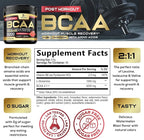 Muscle Recovery Drink Powder with BCAA, L-Glutamine & Amino Acids - Best Muscle Recovery Supplements for Post Workout - Sugar Free, Branched Chain Amino Acid Supplement for Women & Men - 45 Servings